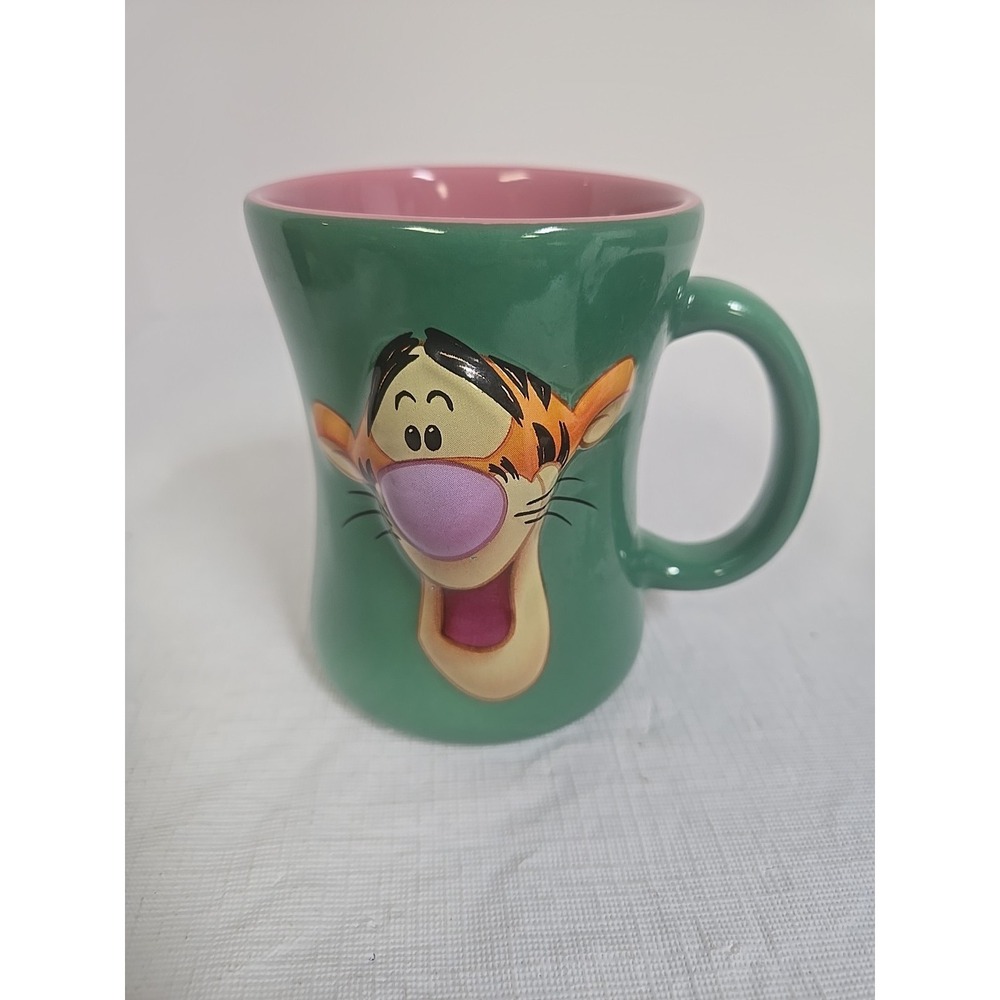 Disney Store Tigger Time 3D Ceramic Mug, Green‎ & Pink